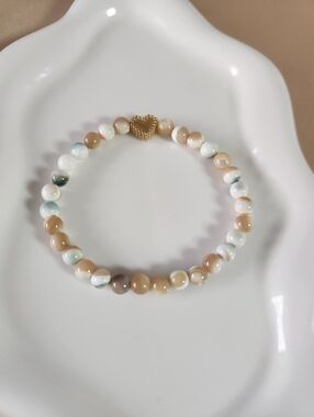Handmade Mother Of Pearl Beaded Bracelet